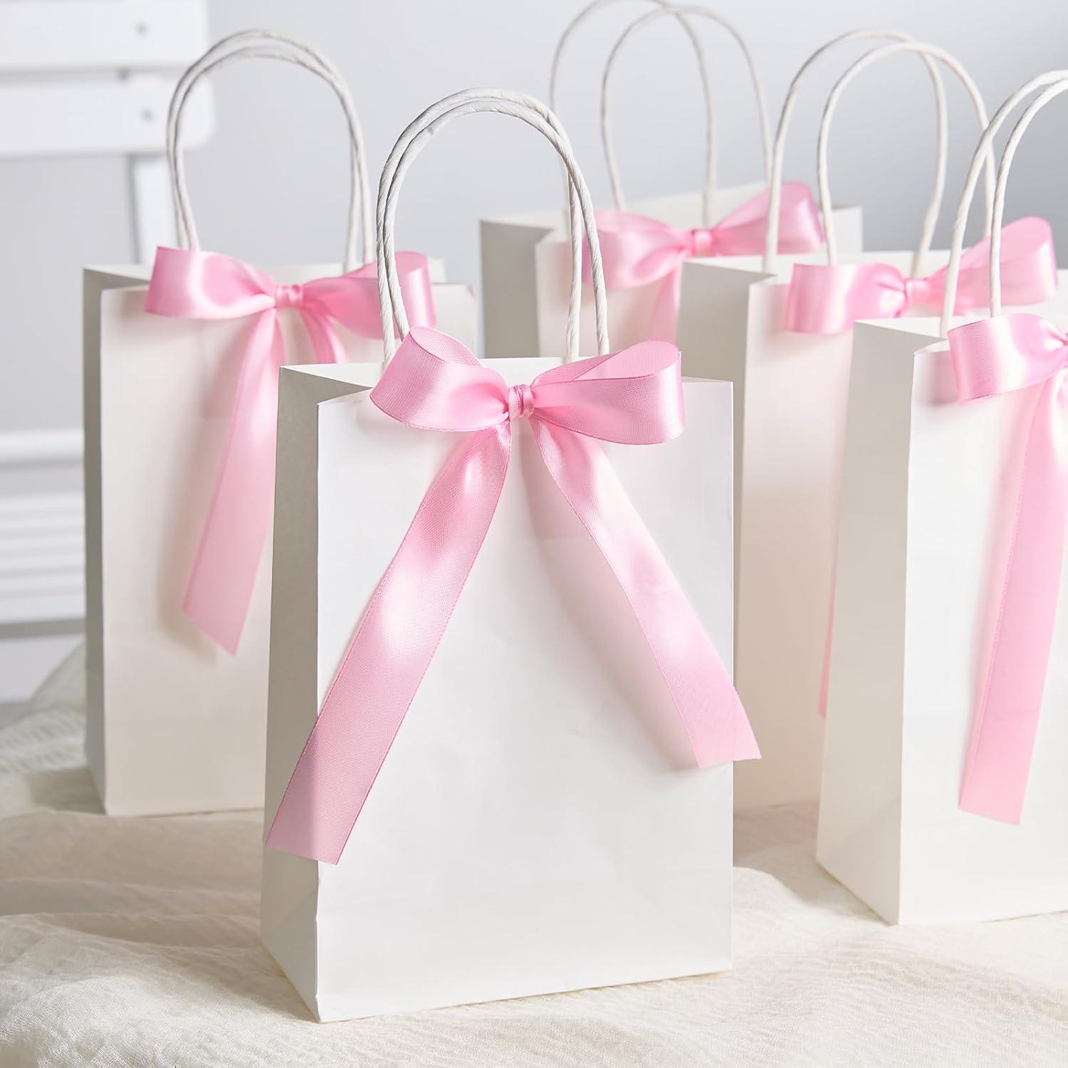 image:image100 Yards 1 Inch Baby Pink Satin Ribbon Solid Fabric Ribbon Roll for Flower Bouquet Gift Wrapping Roses Making Handmade CraftsPink