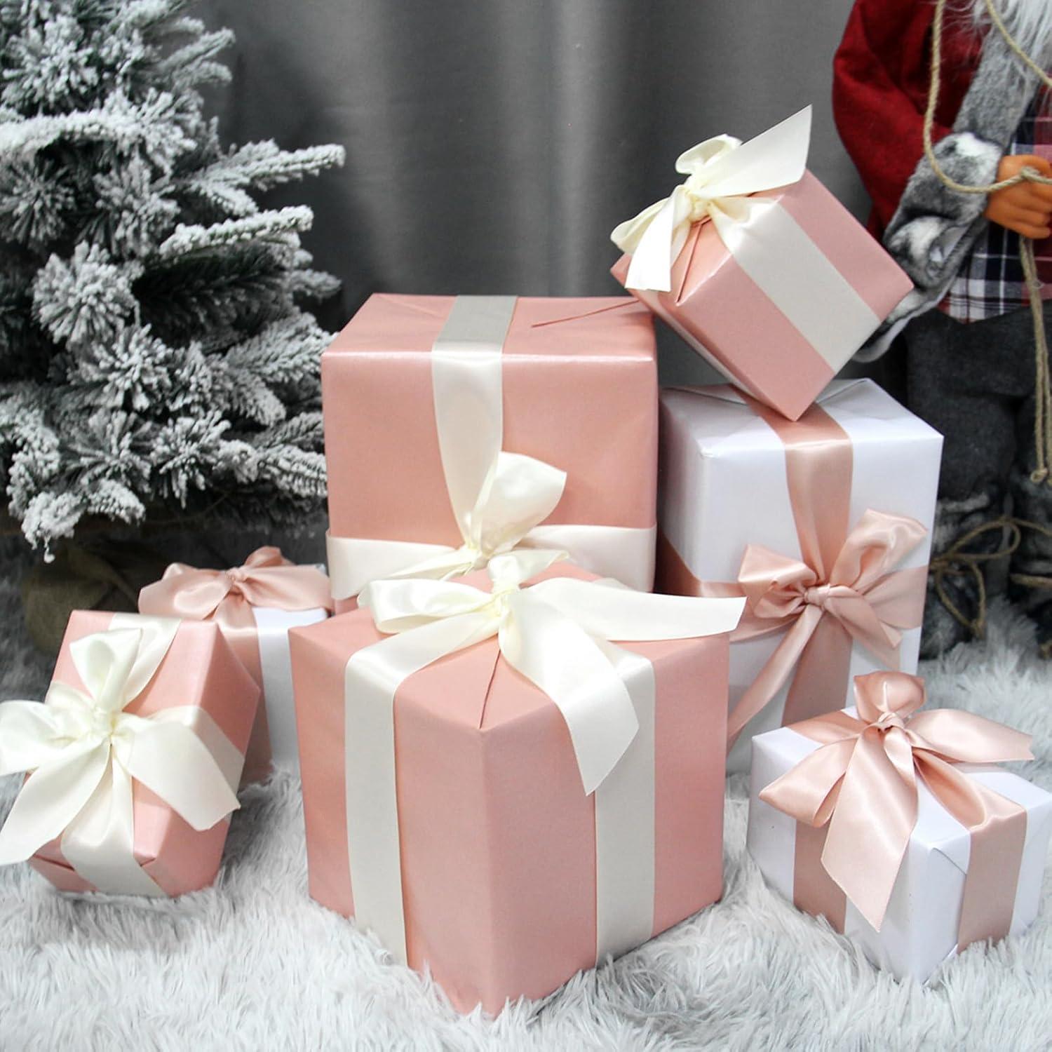 image:image112 Inch 100 Yards Baby Pink Satin Ribbon Solid Fabric Ribbon Roll for Flower Bouquet Gift Wrapping Roses Making Handmade CraftsIvory