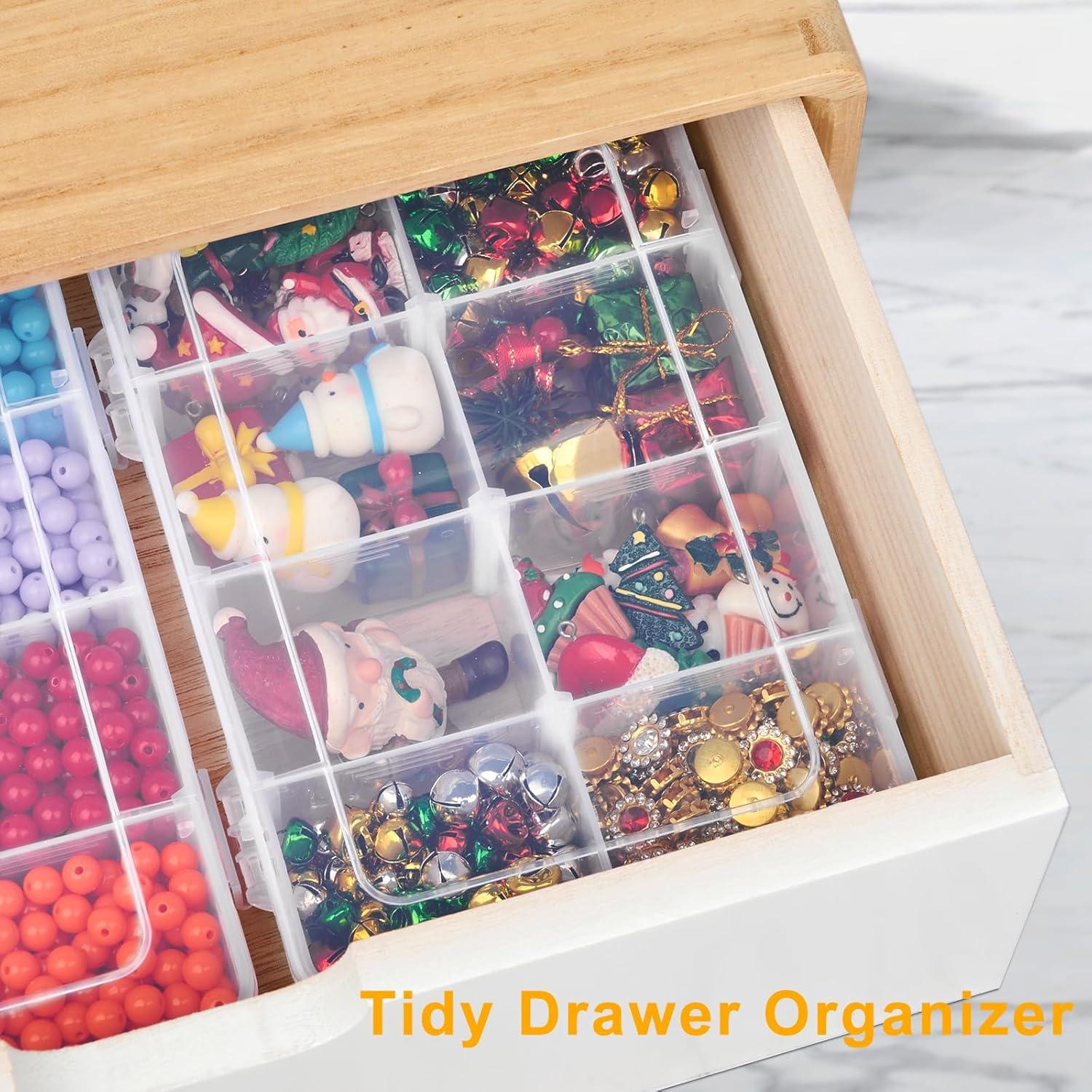 image:image2 Pack 8 Grids Bead Organizer and Storage Plastic Organizer Box with Removable Dividers and Labels for Jewelry Crafts Small Parts Electronics Tackle Boxes 22