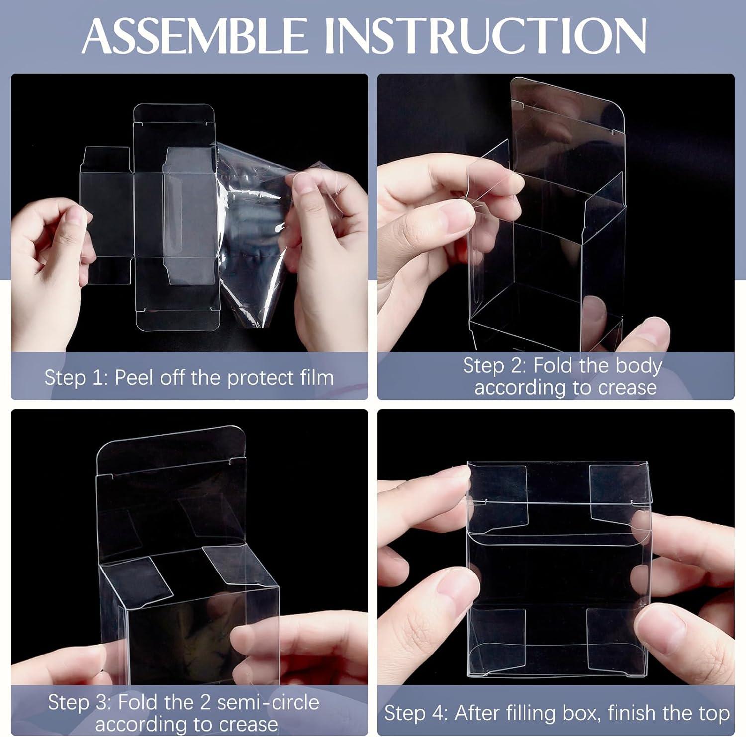image:image45 Pack 3x3x3 Inches Clear Favor Boxes with Ribbons Transparent Plastic Cube Treat Boxes for Candy Goodie Gift Small Individual Hot Cocoa Bomb Packaging Box217x217x138 Inch