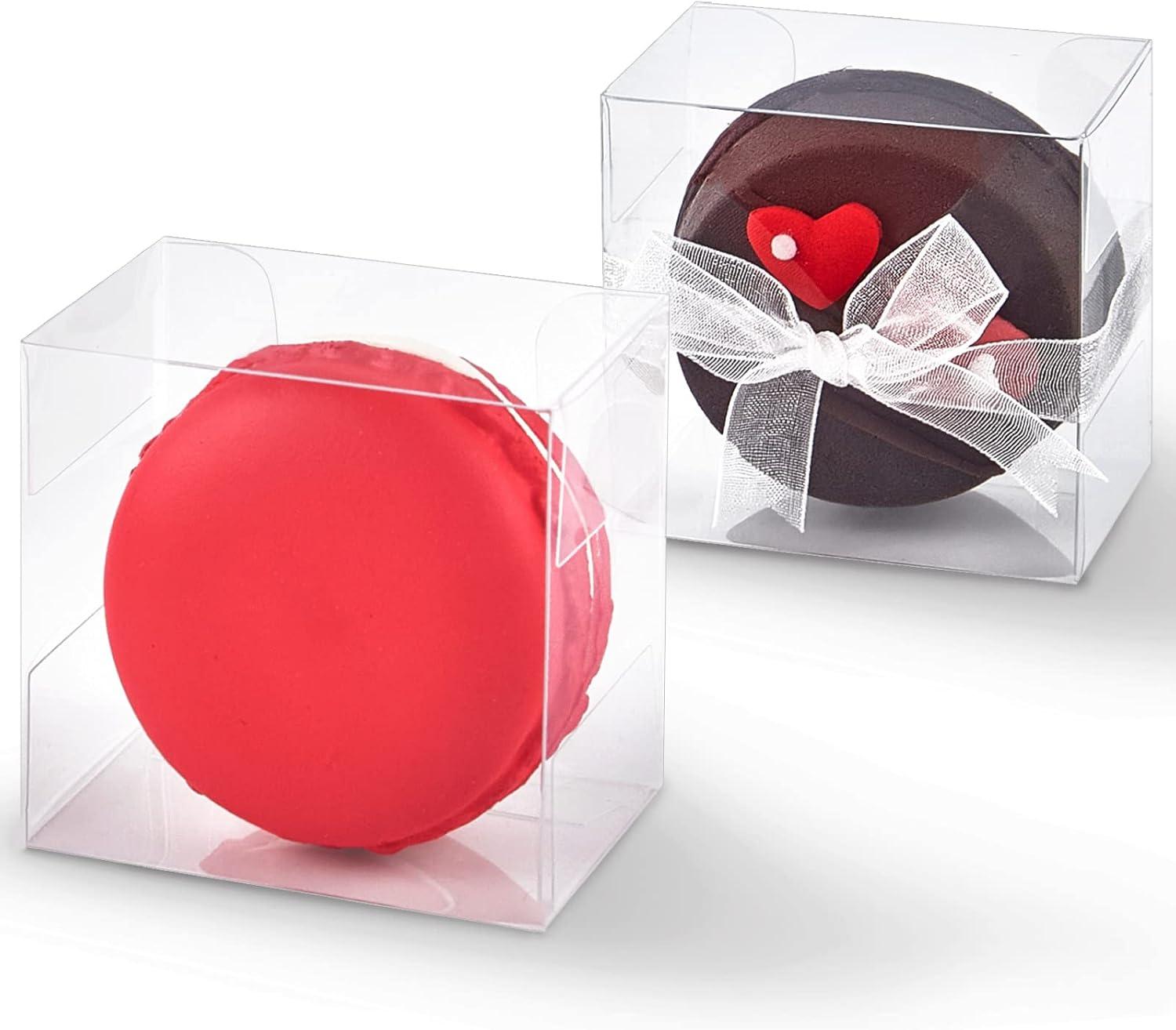image:image45 Pack 3x3x3 Inches Clear Favor Boxes with Ribbons Transparent Plastic Cube Treat Boxes for Candy Goodie Gift Small Individual Hot Cocoa Bomb Packaging Box217x217x138 Inch