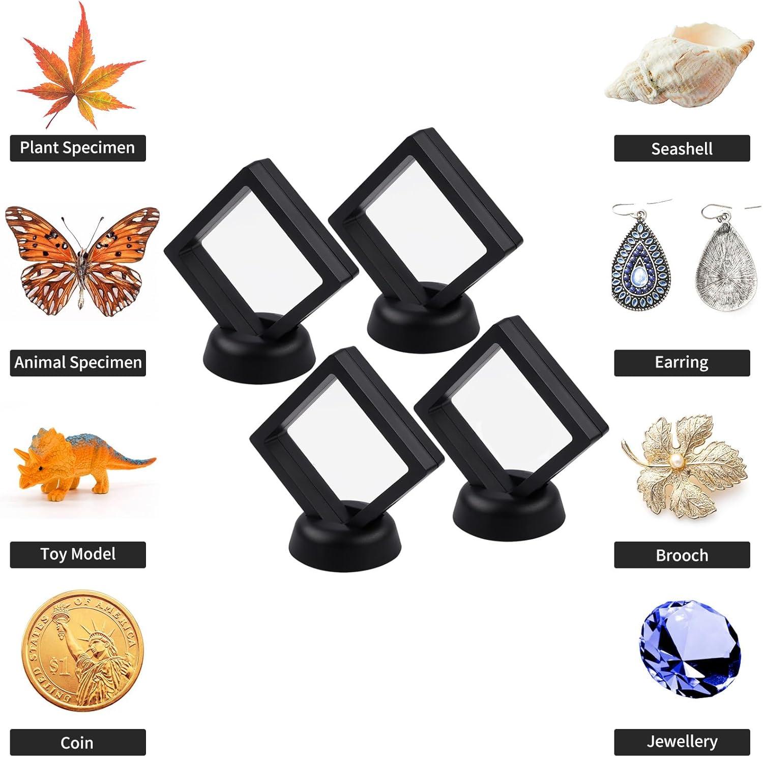 image:image4Pcs Challenge Coin Holder 3D Floating Frame Display Case with Stand for AA Coin Medallion Military Medal Specimen Jewelry 275x275 inches275 x 275 inches