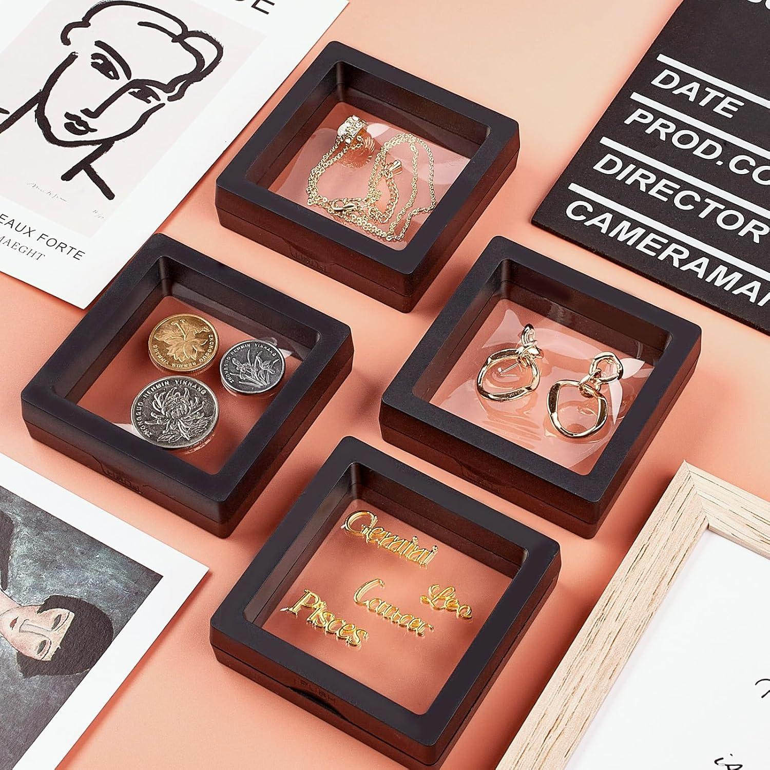 image:image4Pcs Challenge Coin Holder 3D Floating Frame Display Case with Stand for AA Coin Medallion Military Medal Specimen Jewelry 275x275 inches275 x 275 inches
