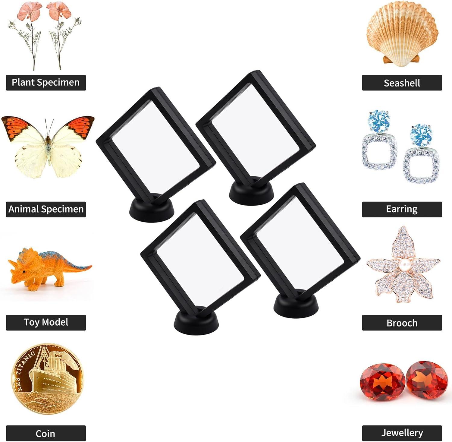 image:image4Pcs Challenge Coin Holder 3D Floating Frame Display Case with Stand for AA Coin Medallion Military Medal Specimen Jewelry 275x275 inches433 x 433 inches