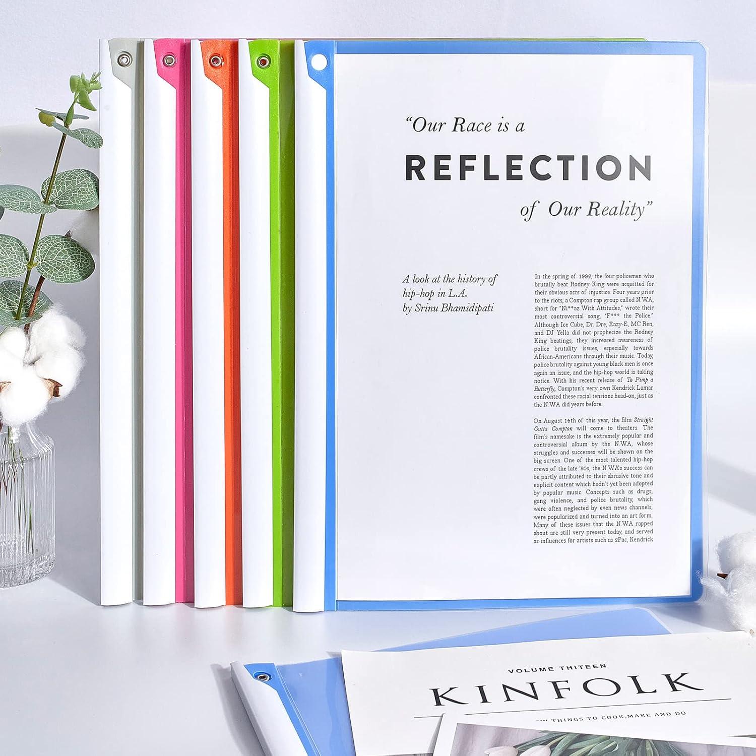 image:image5PCS Clear Report Covers with Swing Clip Professional Clear Front Presentation Folders Resume Folder 30 Sheets Capacity A4 Size File Document Organizer No Punch NeededMulti10pack