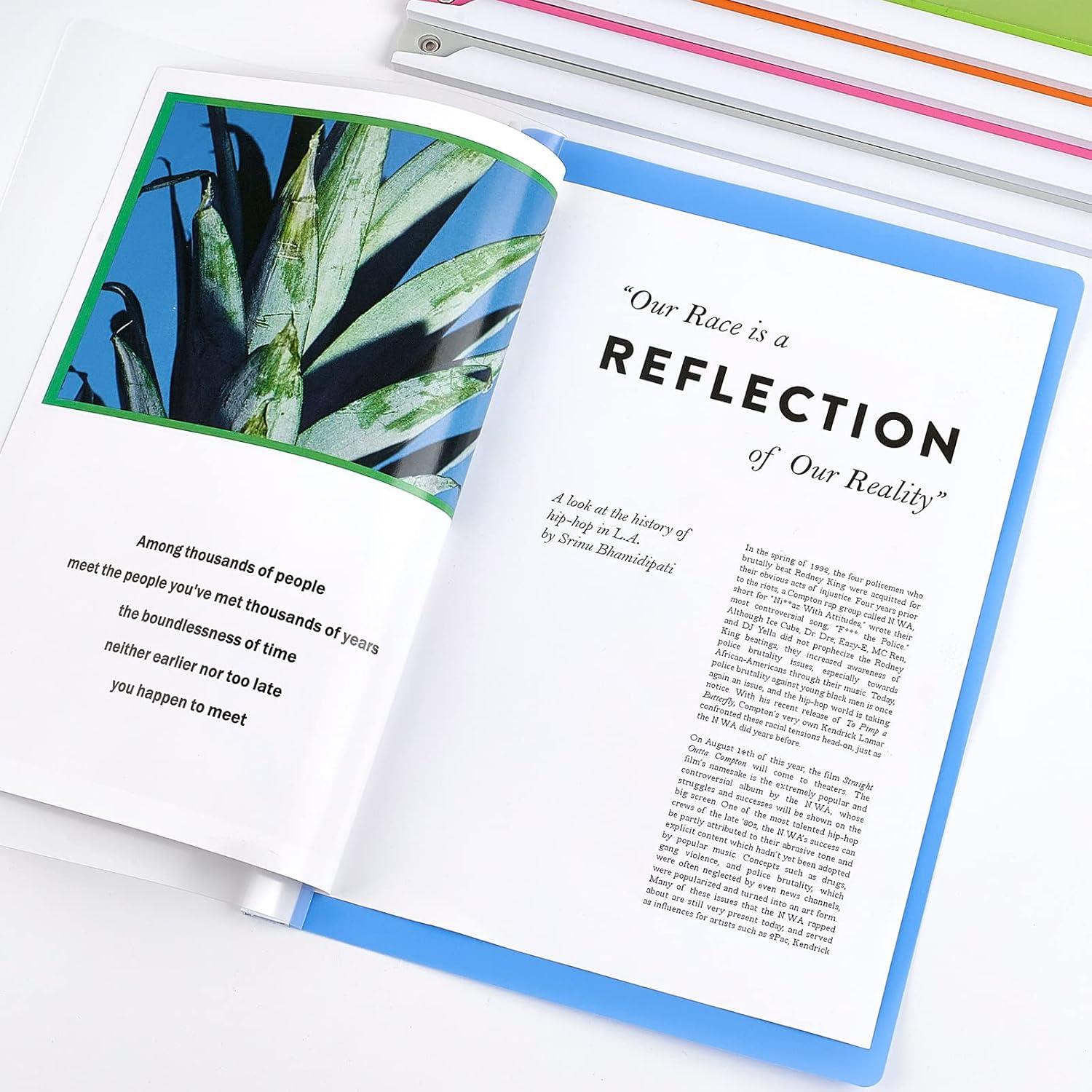 image:image5PCS Clear Report Covers with Swing Clip Professional Clear Front Presentation Folders Resume Folder 30 Sheets Capacity A4 Size File Document Organizer No Punch NeededMulti10pack
