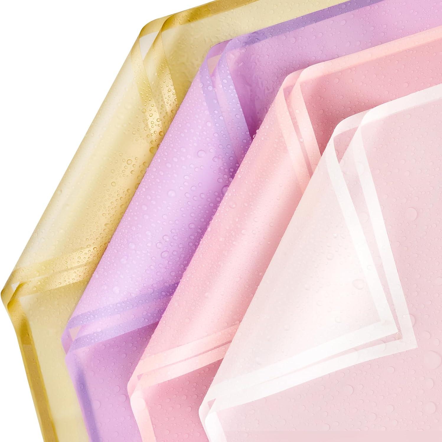 image:imageJutieuo 20 Sheets Pink Flower Wrapping Paper Waterproof Translucent Korean Floral Paper for Flower Bouquet Wraps Gift Packaging Florist Supplies 228 x 228 inchPurple