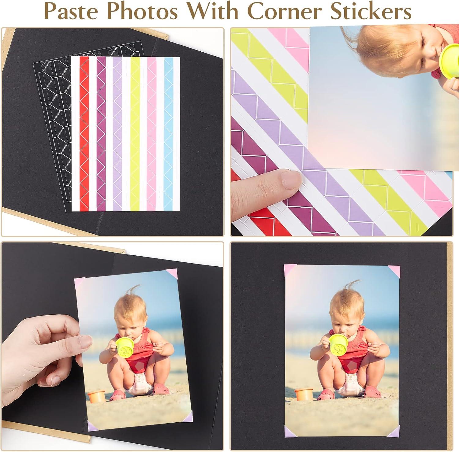 image:imageScrapbook Album 6x8 Inch Small Photo Album with DIY Accessories Set Stretchable Folding Kraft Paper Memory Book for Wedding Anniversary BlackBlack