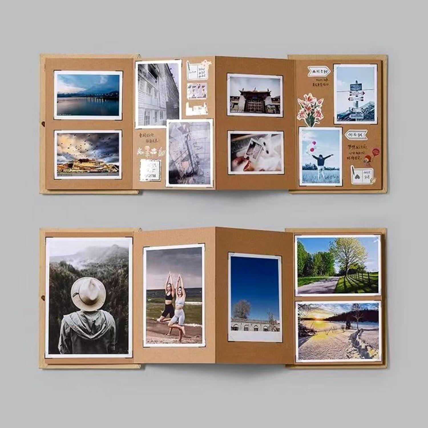 image:imageScrapbook Album 6x8 Inch Small Photo Album with DIY Accessories Set Stretchable Folding Kraft Paper Memory Book for Wedding Anniversary BlackBrown 2
