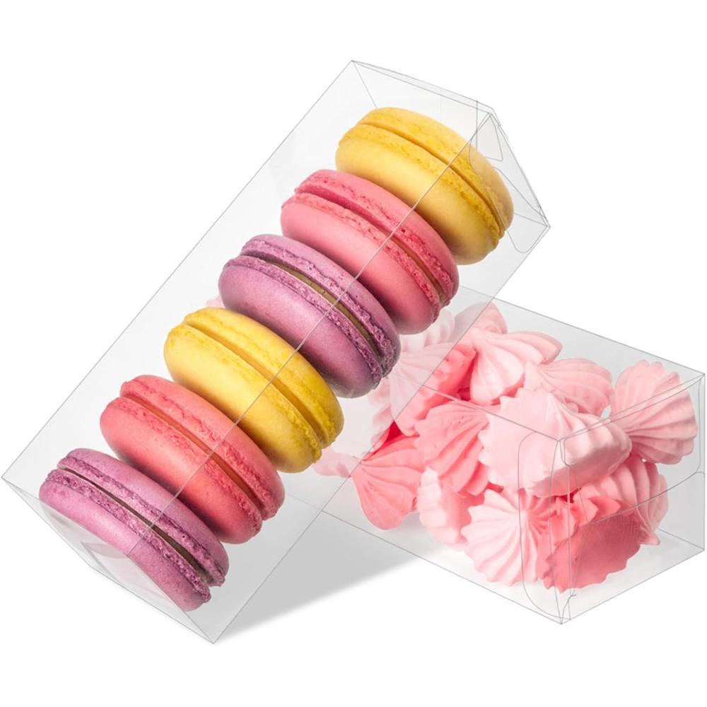 image:image45 Pack 3x3x3 Inches Clear Favor Boxes with Ribbons Transparent Plastic Cube Treat Boxes for Candy Goodie Gift Small Individual Hot Cocoa Bomb Packaging Box2x2x6 Inch