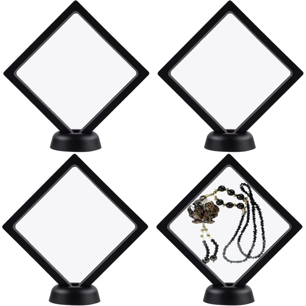 image:image4Pcs Challenge Coin Holder 3D Floating Frame Display Case with Stand for AA Coin Medallion Military Medal Specimen Jewelry 275x275 inches433 x 433 inches