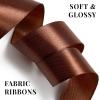 100 Yards 1 Inch Baby Pink Satin Ribbon, Solid Fabric Ribbon Roll for Flower Bouquet, Gift Wrapping, Roses Making, Handmade Crafts(Brown)