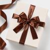 100 Yards 1 Inch Baby Pink Satin Ribbon, Solid Fabric Ribbon Roll for Flower Bouquet, Gift Wrapping, Roses Making, Handmade Crafts(Brown)