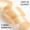 100 Yards 1 Inch Baby Pink Satin Ribbon, Solid Fabric Ribbon Roll for Flower Bouquet, Gift Wrapping, Roses Making, Handmade Crafts(Champagne)