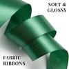 100 Yards 1 Inch Baby Pink Satin Ribbon, Solid Fabric Ribbon Roll for Flower Bouquet, Gift Wrapping, Roses Making, Handmade Crafts(Dark Green)