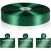 100 Yards 1 Inch Baby Pink Satin Ribbon, Solid Fabric Ribbon Roll for Flower Bouquet, Gift Wrapping, Roses Making, Handmade Crafts(Dark Green)