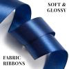 100 Yards 1 Inch Baby Pink Satin Ribbon, Solid Fabric Ribbon Roll for Flower Bouquet, Gift Wrapping, Roses Making, Handmade Crafts(Navy Blue)