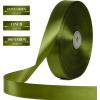 100 Yards 1 Inch Baby Pink Satin Ribbon, Solid Fabric Ribbon Roll for Flower Bouquet, Gift Wrapping, Roses Making, Handmade Crafts(Olive Green)