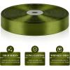 100 Yards 1 Inch Baby Pink Satin Ribbon, Solid Fabric Ribbon Roll for Flower Bouquet, Gift Wrapping, Roses Making, Handmade Crafts(Olive Green)