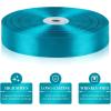 100 Yards 1 Inch Baby Pink Satin Ribbon, Solid Fabric Ribbon Roll for Flower Bouquet, Gift Wrapping, Roses Making, Handmade Crafts(Peacock Blue)