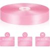 100 Yards 1 Inch Baby Pink Satin Ribbon, Solid Fabric Ribbon Roll for Flower Bouquet, Gift Wrapping, Roses Making, Handmade Crafts(Pink)