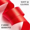 100 Yards 1 Inch Baby Pink Satin Ribbon, Solid Fabric Ribbon Roll for Flower Bouquet, Gift Wrapping, Roses Making, Handmade Crafts(Red)