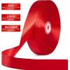 100 Yards 1 Inch Baby Pink Satin Ribbon, Solid Fabric Ribbon Roll for Flower Bouquet, Gift Wrapping, Roses Making, Handmade Crafts(Red)
