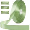 100 Yards 1 Inch Baby Pink Satin Ribbon, Solid Fabric Ribbon Roll for Flower Bouquet, Gift Wrapping, Roses Making, Handmade Crafts(Sage Green)
