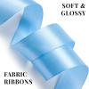100 Yards 1 Inch Baby Pink Satin Ribbon, Solid Fabric Ribbon Roll for Flower Bouquet, Gift Wrapping, Roses Making, Handmade Crafts(Sky Blue)