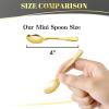 100CT Mini Gold Forks 4 Inch Small Plastic Gold Dessert Forks Disposable Heavy Duty Tiny Forks for Appetizers Tasting, Cocktail Hors D’oeuvres, Charcuterie Board, Wedding Reception(Mini Gold Spoons – 100 Ct)