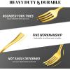 100CT Mini Gold Forks 4 Inch Small Plastic Gold Dessert Forks Disposable Heavy Duty Tiny Forks for Appetizers Tasting, Cocktail Hors D’oeuvres, Charcuterie Board, Wedding Reception(Mini Gold Forks – 100 Ct)