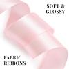 1-1/2 Inch 100 Yards Baby Pink Satin Ribbon, Solid Fabric Ribbon Roll for Flower Bouquet, Gift Wrapping, Roses Making, Handmade Crafts(Baby Pink)