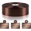 1-1/2 Inch 100 Yards Baby Pink Satin Ribbon, Solid Fabric Ribbon Roll for Flower Bouquet, Gift Wrapping, Roses Making, Handmade Crafts(Brown)