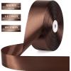 1-1/2 Inch 100 Yards Baby Pink Satin Ribbon, Solid Fabric Ribbon Roll for Flower Bouquet, Gift Wrapping, Roses Making, Handmade Crafts(Brown)