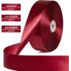 1-1/2 Inch 100 Yards Baby Pink Satin Ribbon, Solid Fabric Ribbon Roll for Flower Bouquet, Gift Wrapping, Roses Making, Handmade Crafts(Burgundy)