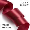 1-1/2 Inch 100 Yards Baby Pink Satin Ribbon, Solid Fabric Ribbon Roll for Flower Bouquet, Gift Wrapping, Roses Making, Handmade Crafts(Burgundy)
