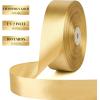 1-1/2 Inch 100 Yards Baby Pink Satin Ribbon, Solid Fabric Ribbon Roll for Flower Bouquet, Gift Wrapping, Roses Making, Handmade Crafts(Champagne Gold)