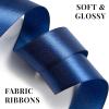 1-1/2 Inch 100 Yards Baby Pink Satin Ribbon, Solid Fabric Ribbon Roll for Flower Bouquet, Gift Wrapping, Roses Making, Handmade Crafts(Dark Blue)