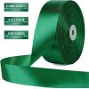 1-1/2 Inch 100 Yards Baby Pink Satin Ribbon, Solid Fabric Ribbon Roll for Flower Bouquet, Gift Wrapping, Roses Making, Handmade Crafts(Dark Green)