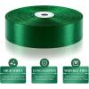 1-1/2 Inch 100 Yards Baby Pink Satin Ribbon, Solid Fabric Ribbon Roll for Flower Bouquet, Gift Wrapping, Roses Making, Handmade Crafts(Dark Green)