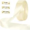 1-1/2 Inch 100 Yards Baby Pink Satin Ribbon, Solid Fabric Ribbon Roll for Flower Bouquet, Gift Wrapping, Roses Making, Handmade Crafts(Ivory)