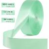 1-1/2 Inch 100 Yards Baby Pink Satin Ribbon, Solid Fabric Ribbon Roll for Flower Bouquet, Gift Wrapping, Roses Making, Handmade Crafts(Mint Green)