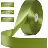 1-1/2 Inch 100 Yards Baby Pink Satin Ribbon, Solid Fabric Ribbon Roll for Flower Bouquet, Gift Wrapping, Roses Making, Handmade Crafts(Olive Green)
