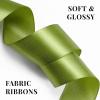 1-1/2 Inch 100 Yards Baby Pink Satin Ribbon, Solid Fabric Ribbon Roll for Flower Bouquet, Gift Wrapping, Roses Making, Handmade Crafts(Olive Green)