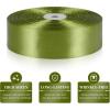 1-1/2 Inch 100 Yards Baby Pink Satin Ribbon, Solid Fabric Ribbon Roll for Flower Bouquet, Gift Wrapping, Roses Making, Handmade Crafts(Olive Green)