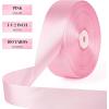 1-1/2 Inch 100 Yards Baby Pink Satin Ribbon, Solid Fabric Ribbon Roll for Flower Bouquet, Gift Wrapping, Roses Making, Handmade Crafts(Pink)