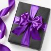 1-1/2 Inch 100 Yards Baby Pink Satin Ribbon, Solid Fabric Ribbon Roll for Flower Bouquet, Gift Wrapping, Roses Making, Handmade Crafts(Purple)