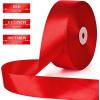 1-1/2 Inch 100 Yards Baby Pink Satin Ribbon, Solid Fabric Ribbon Roll for Flower Bouquet, Gift Wrapping, Roses Making, Handmade Crafts(Red)