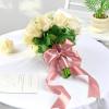 1-1/2 Inch 100 Yards Baby Pink Satin Ribbon, Solid Fabric Ribbon Roll for Flower Bouquet, Gift Wrapping, Roses Making, Handmade Crafts(Rose Gold)