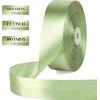 1-1/2 Inch 100 Yards Baby Pink Satin Ribbon, Solid Fabric Ribbon Roll for Flower Bouquet, Gift Wrapping, Roses Making, Handmade Crafts(Sage Green)